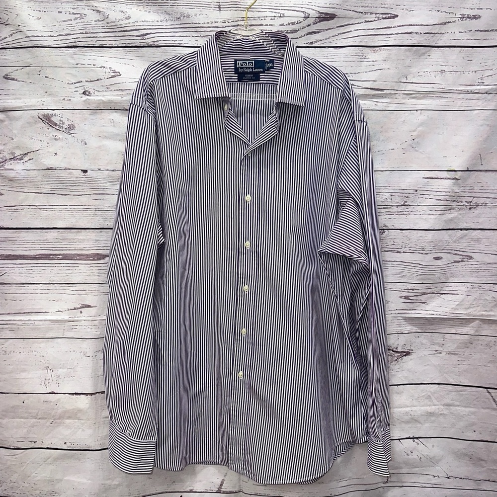 Polo Ralph Lauren Mens Regent Classic Fit Striped Button Down Shirt Size 17 XL